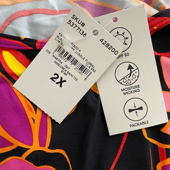 Lands End Rash Guard Athletic Swim Shirt Sz 2X Crew Neck Long Sleeve UPF 50 - Picture 5 of 5